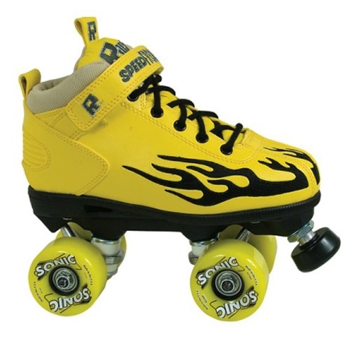 Rock  Sonic Outdoor Roller Skates 2013, Yellow-Black Flames, swatch
