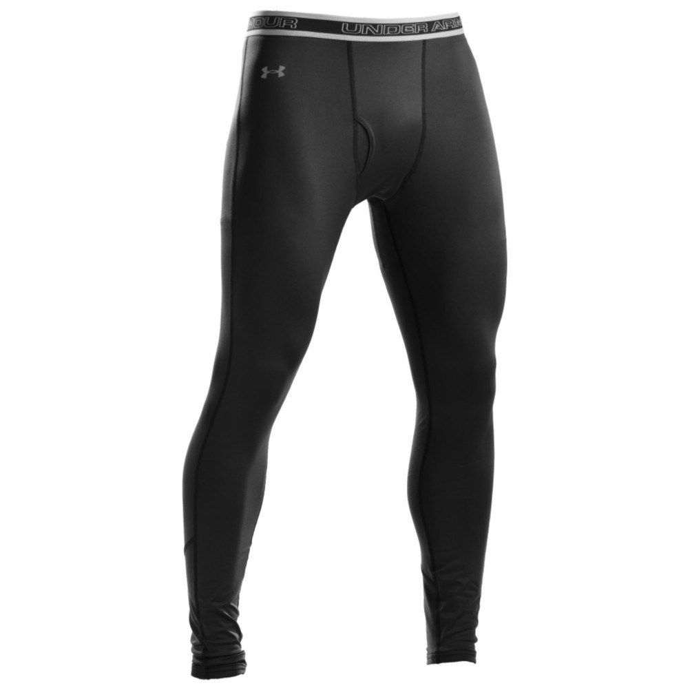 Under Armour EVO ColdGear Mens Long Underwear Pants, Black, medium