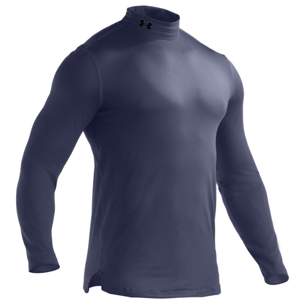 Under Armour Evo ColdGear Fitted Mock Mens Long Underwear Top, Shadow-Black, swatch