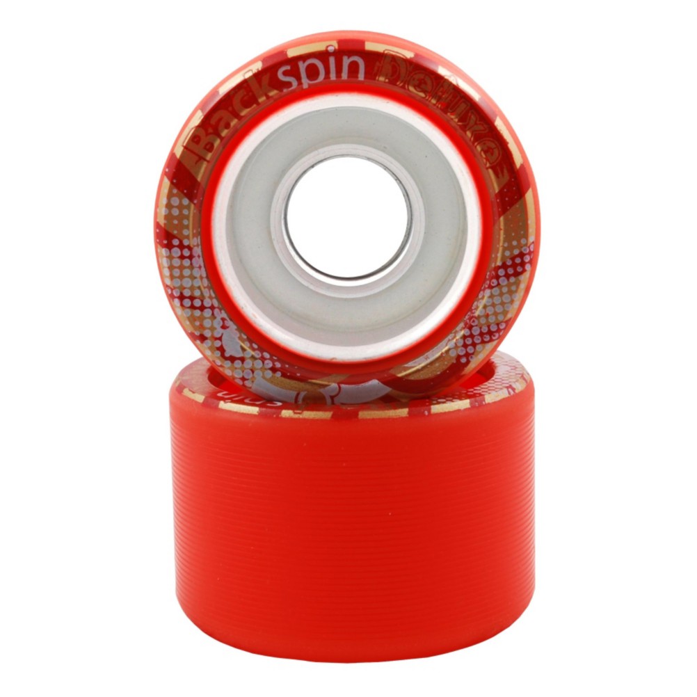 Backspin Deluxe Roller Skate Wheels - 8 Pack 2013, Red, medium