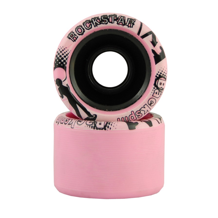 Backspin Rockstar Roller Skate Wheels - 8 Pack 2013, Pink, medium