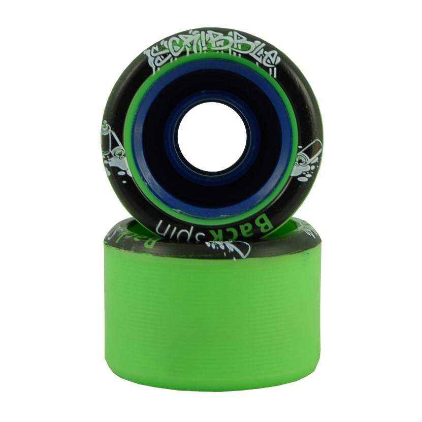 Backspin Scribble Roller Skate Wheels - 8 Pack 2013, Green, medium