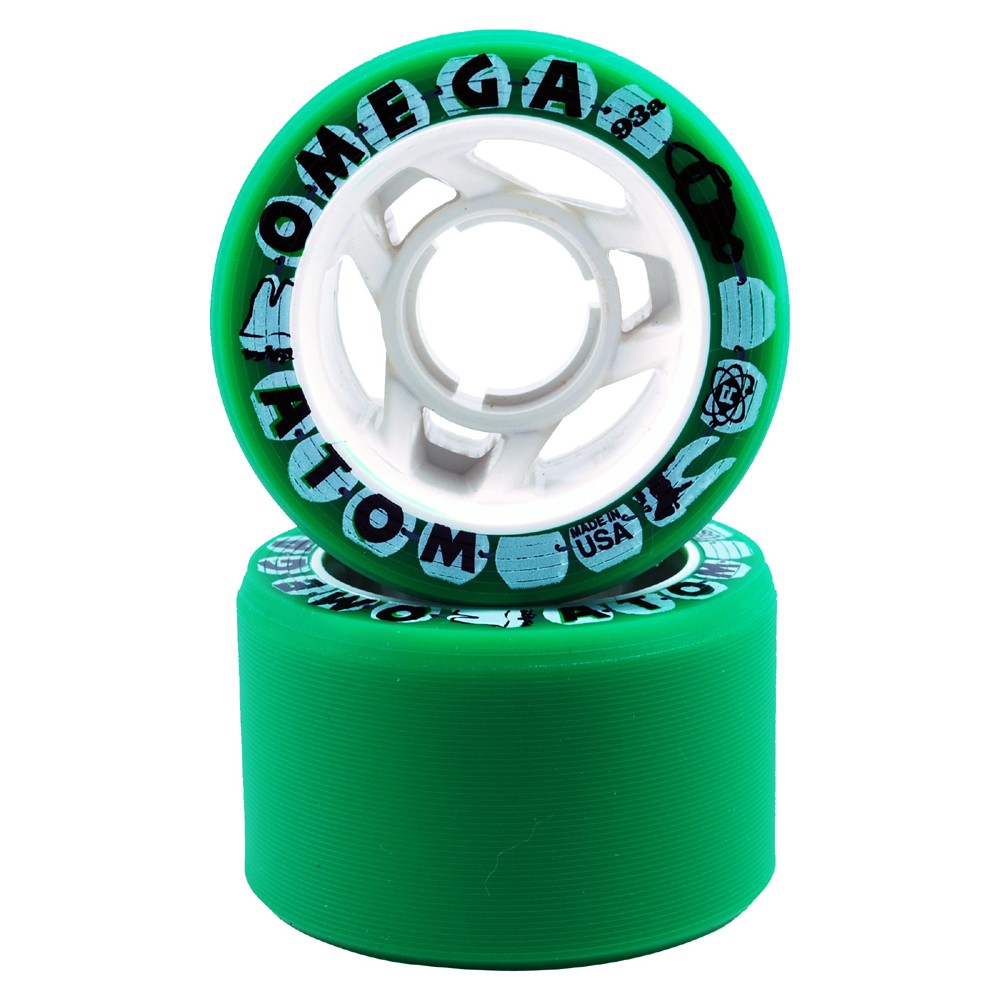 Atom Omega Roller Skate Wheels - 8 Pack 2013, Green, medium