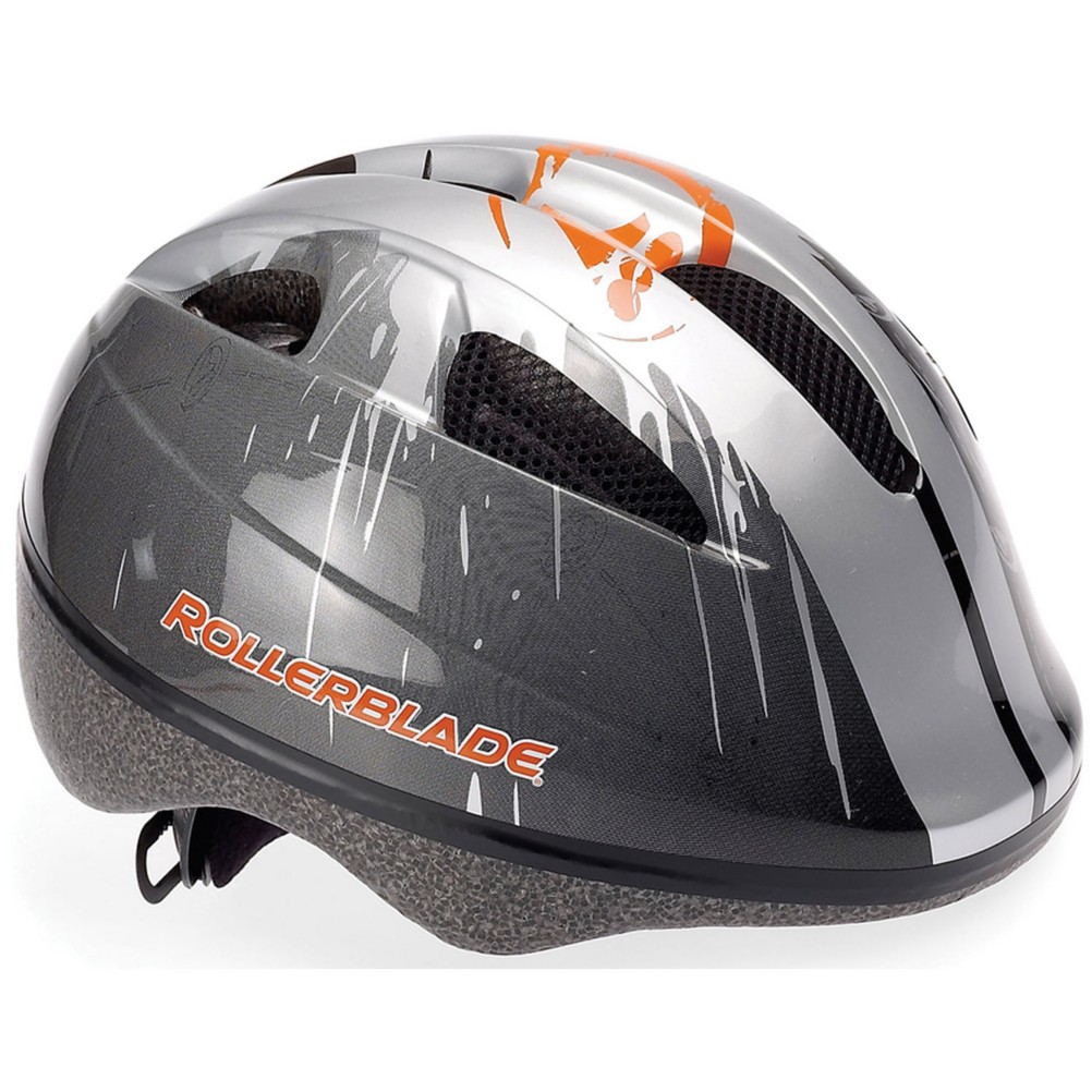 Rollerblade Zap Kids Fitness Helmet, Gray-Black-Orange, medium