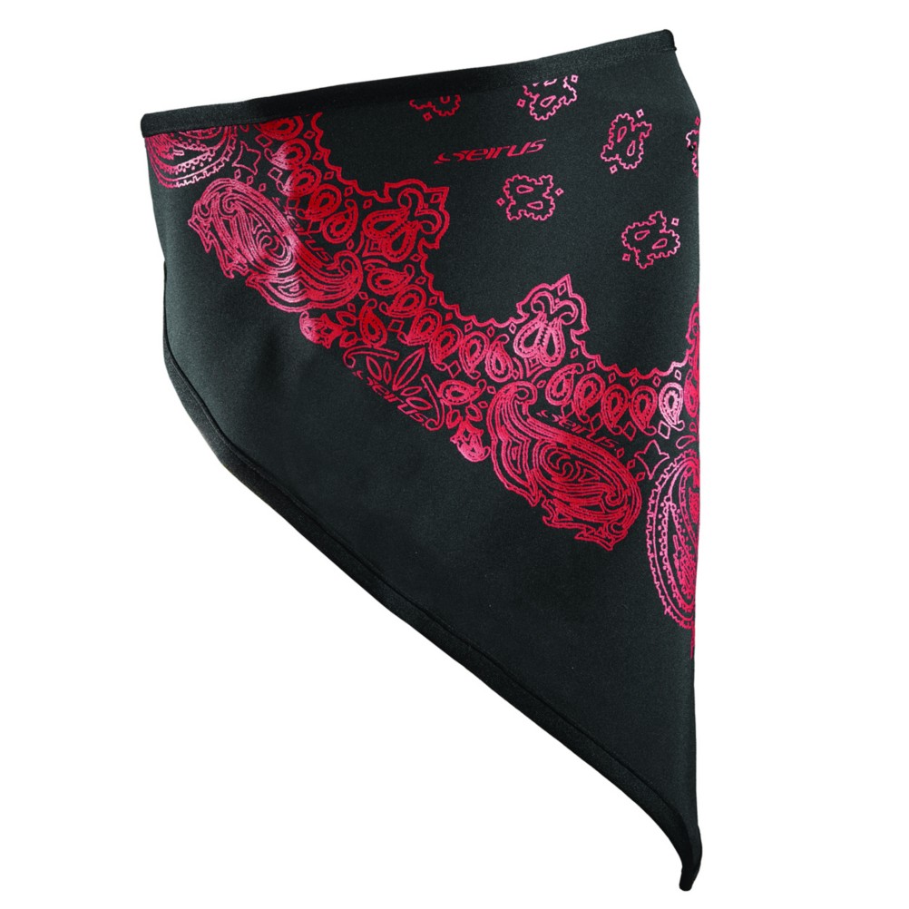 Seirus Softshell Paisley Bandana, Black-Dark Red, medium