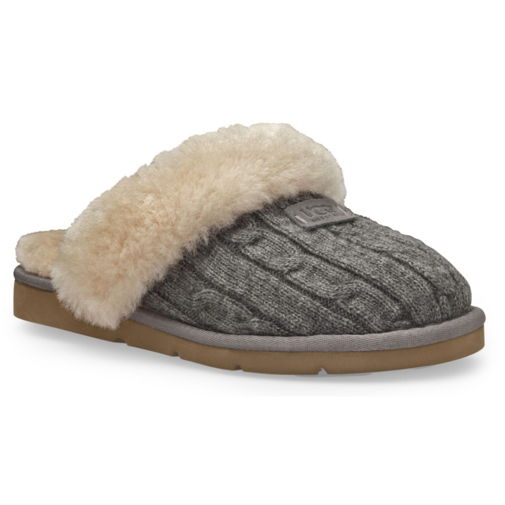 UGG Australia Cozy Knit Womens Slippers, Heather Grey, swatch