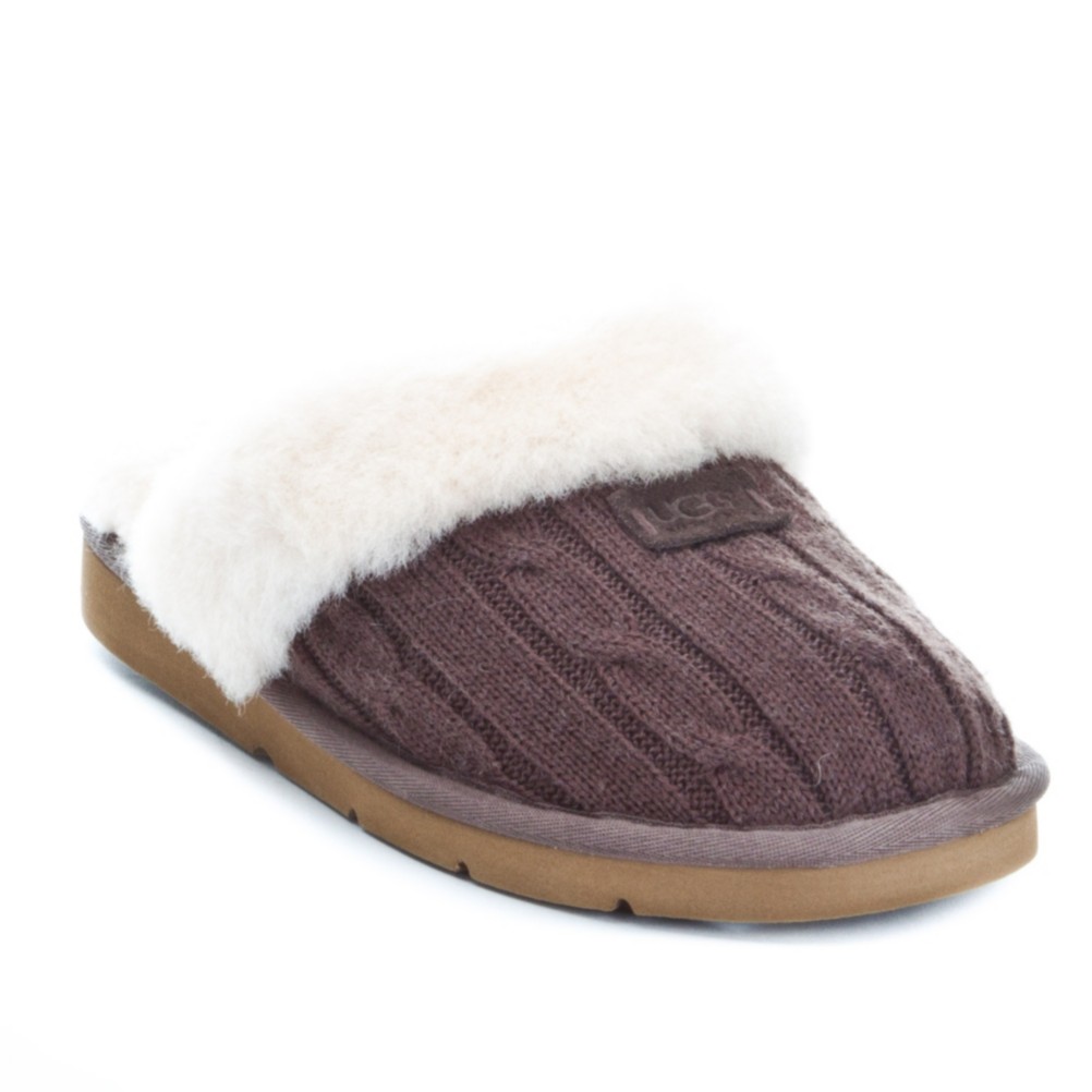 UGG Australia Cozy Knit Womens Slippers, Chocolate, swatch