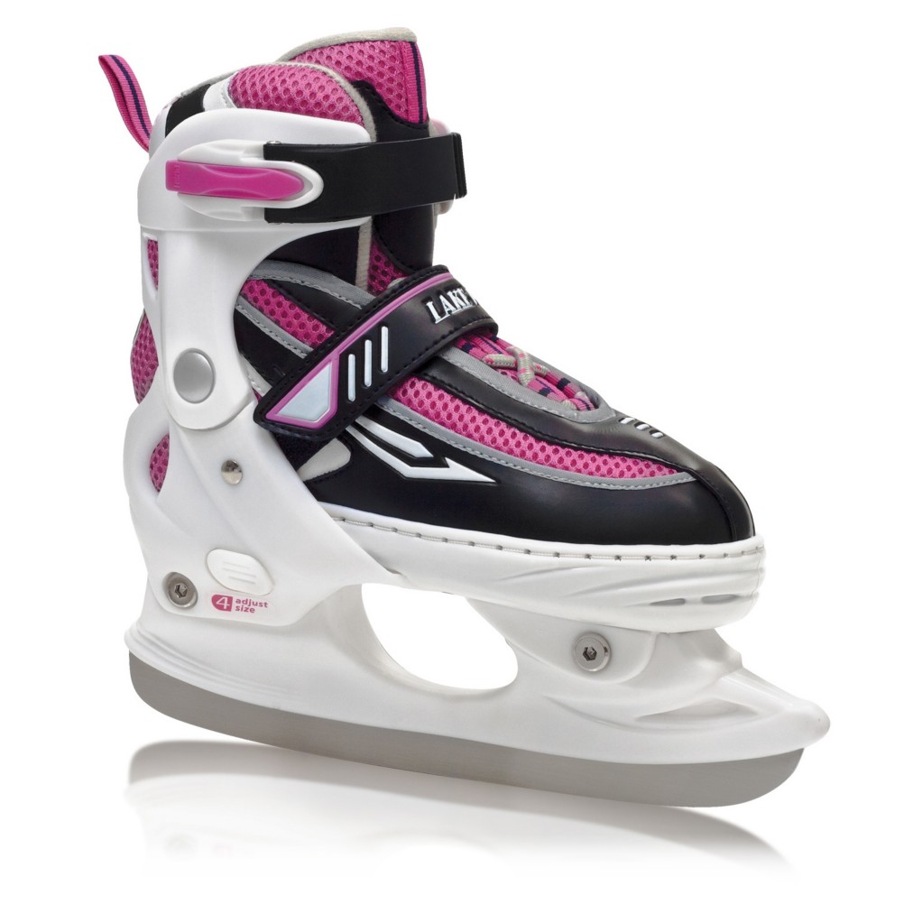 Lake Placid Metro Adjustable Girls Figure Ice Skates, White, medium
