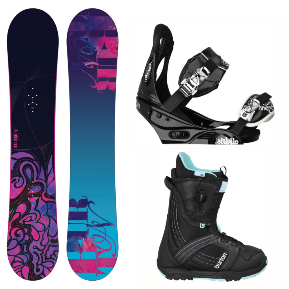 Burton Lux V-Rocker Womens Complete Snowboard Package