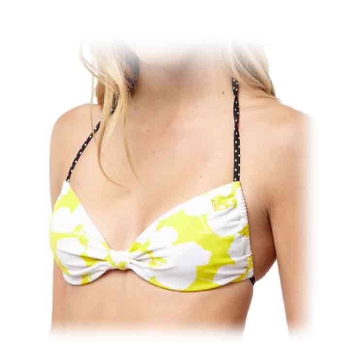 Roxy Abstract Sky Angel Bra Bathing Suit Top, Ney Yellow, swatch