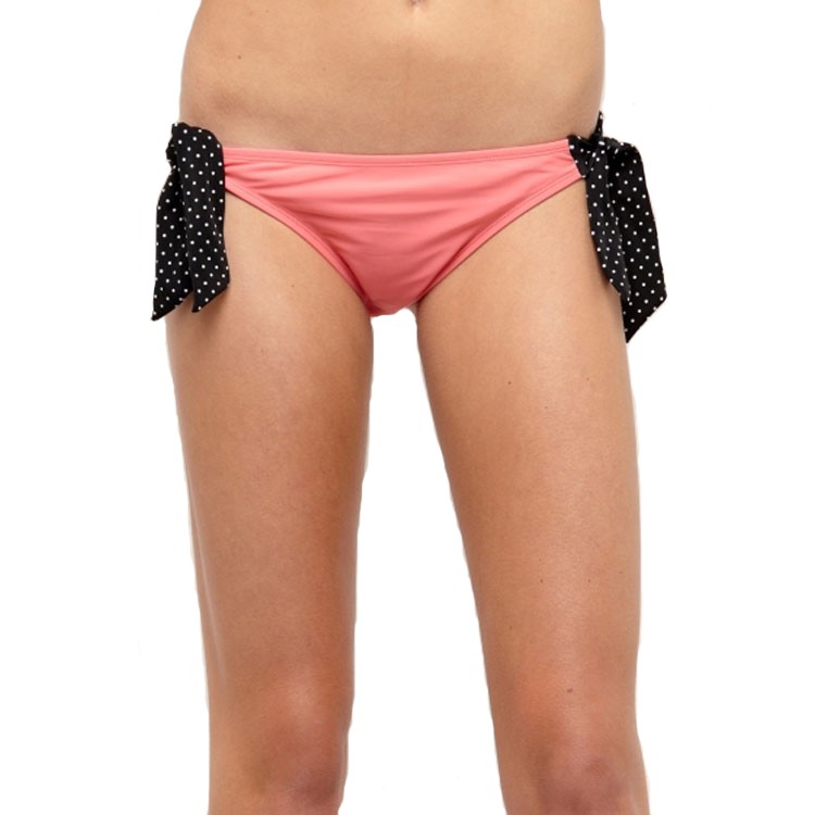 Roxy Stop And Glow Solid Retro Tie Side Bathing Suit Bottoms, Pink, swatch