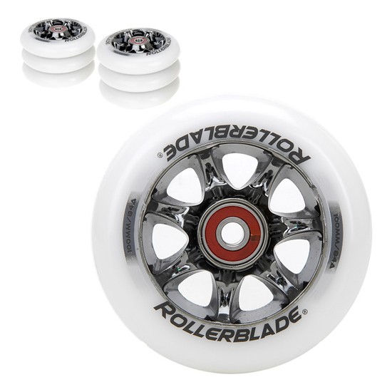 Rollerblade Spiral HP 100mm 84A Inline Skate Wheels - 8 Pack 2012