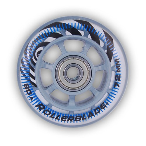 Rollerblade 72mm 80A Inline Skate Wheels with SG5 Bearings - 8 Pack, 72mm, medium