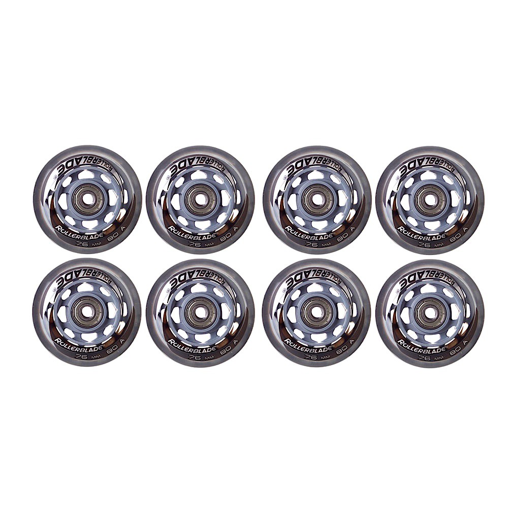 Rollerblade 76mm 80A Inline Skate Wheels with SG5 Bearings 8 Pack 2012