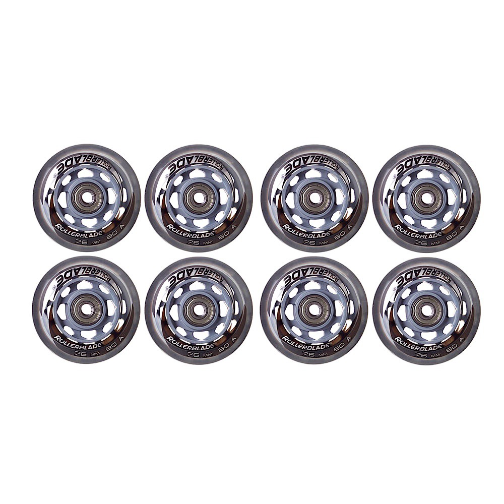 Rollerblade 76mm 80A Inline Skate Wheels With SG5 Bearings 8 Pack 2012 ...