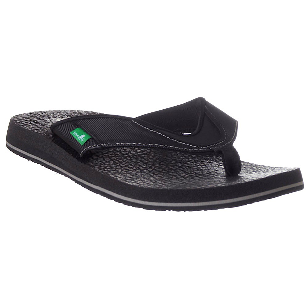 Sanuk Beer Cozy Mens Flip Flops, Black, medium