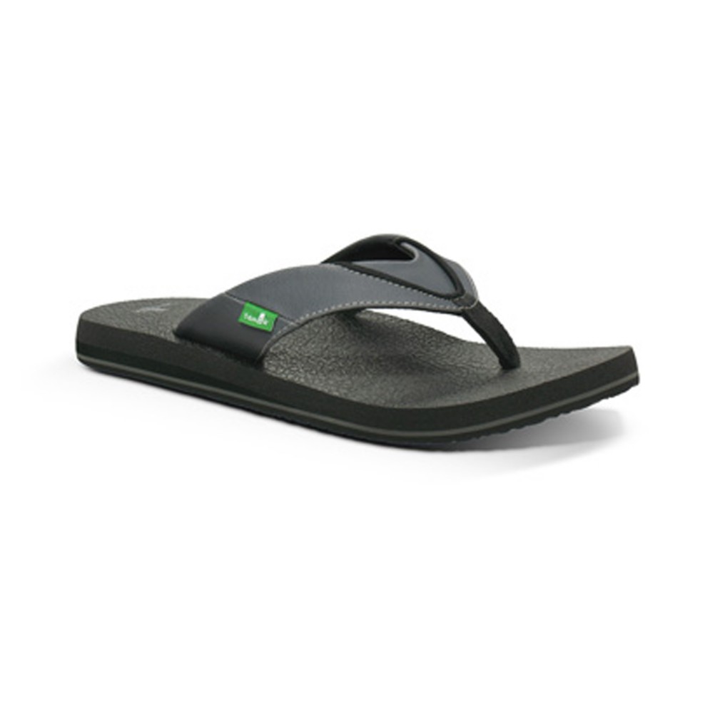 Sanuk Beer Cozy Mens Flip Flops, Black-Grey, swatch