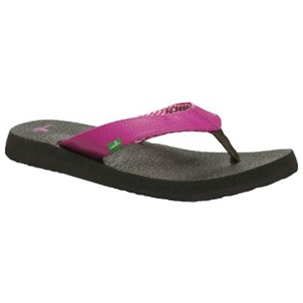 Sanuk Yoga Mat Womens Flip Flops, Fuschia, swatch