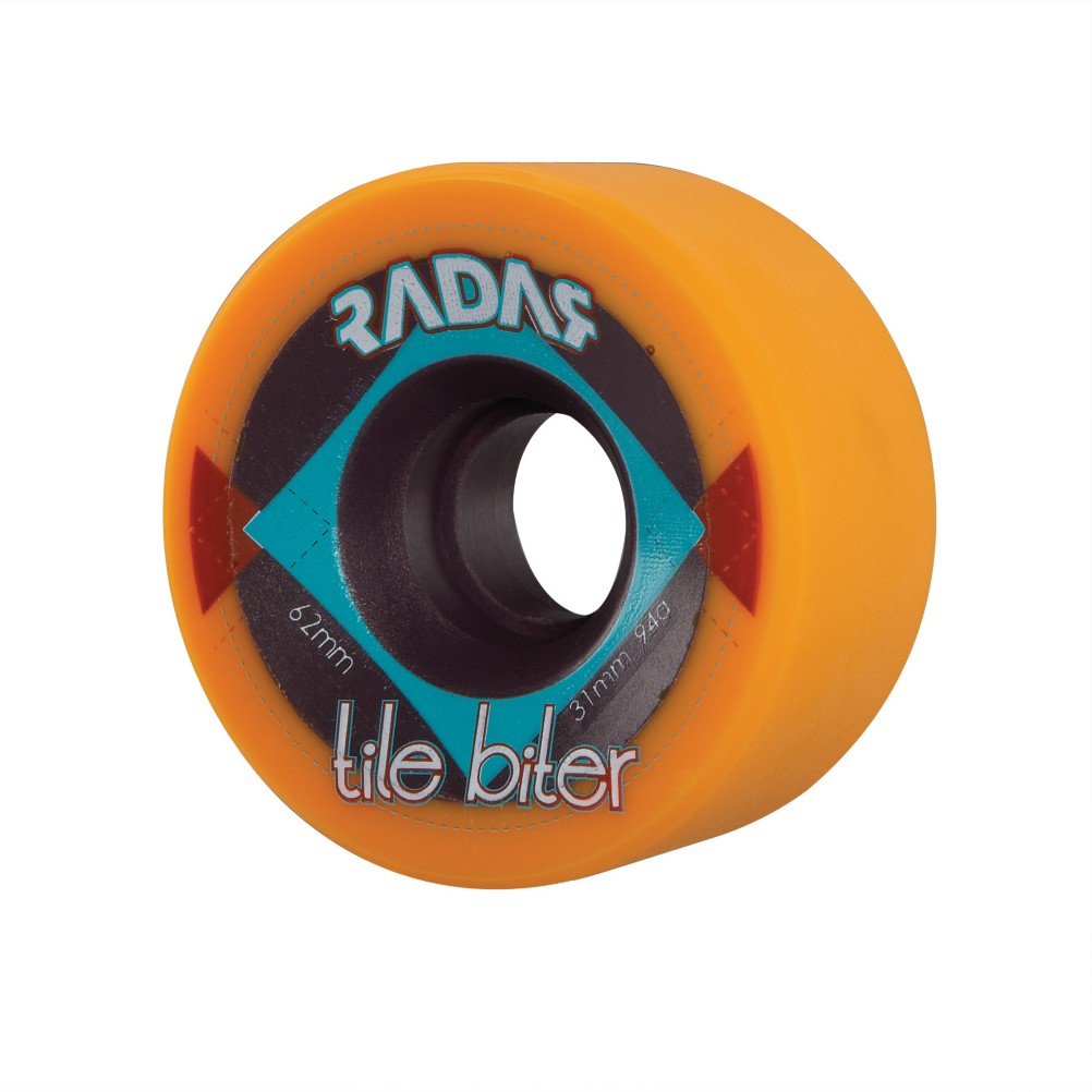 Radar Tile Biter Roller Skate Wheels - 4 Pack, Orange, swatch