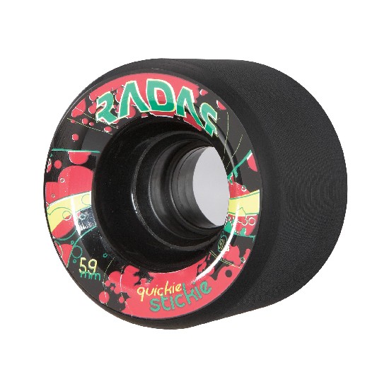 Radar Quickie Stickie Roller Skate Wheels - 4 Pack, Black, medium