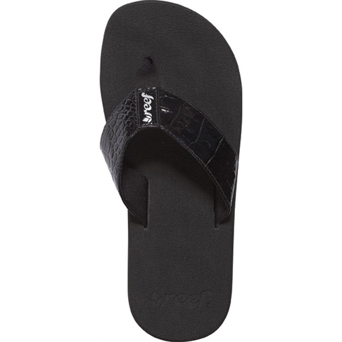 Reef Sassy Sandra Womens Flip Flops, Black-Black, medium