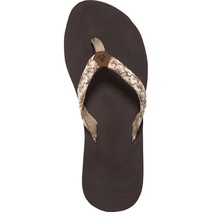 Reef Mallory Womens Flip Flops, Brown-Metallic, medium