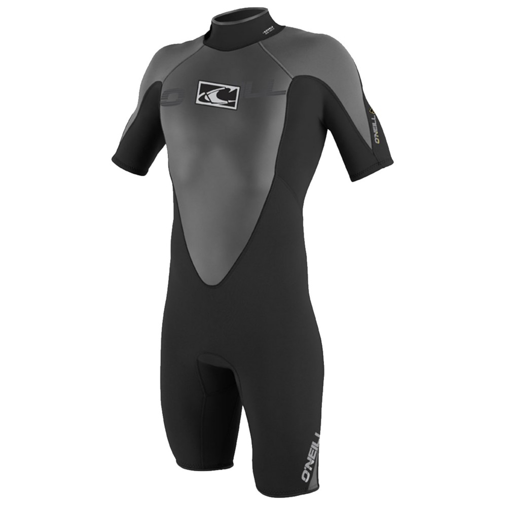 O'Neill Hammer S/S Kids Shorty Wetsuit, Black-Metal-Flint, medium