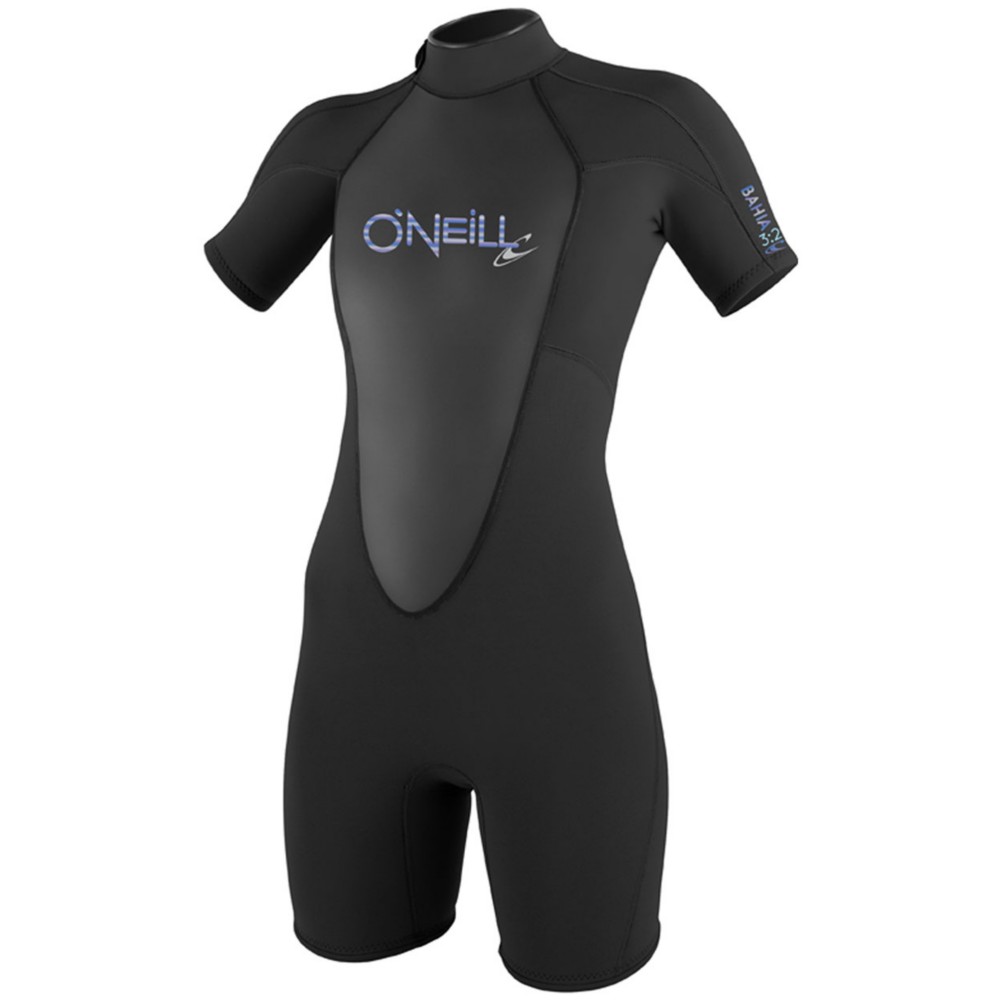 O'Neill Bahia S/S Womens Shorty Wetsuit, Black, medium