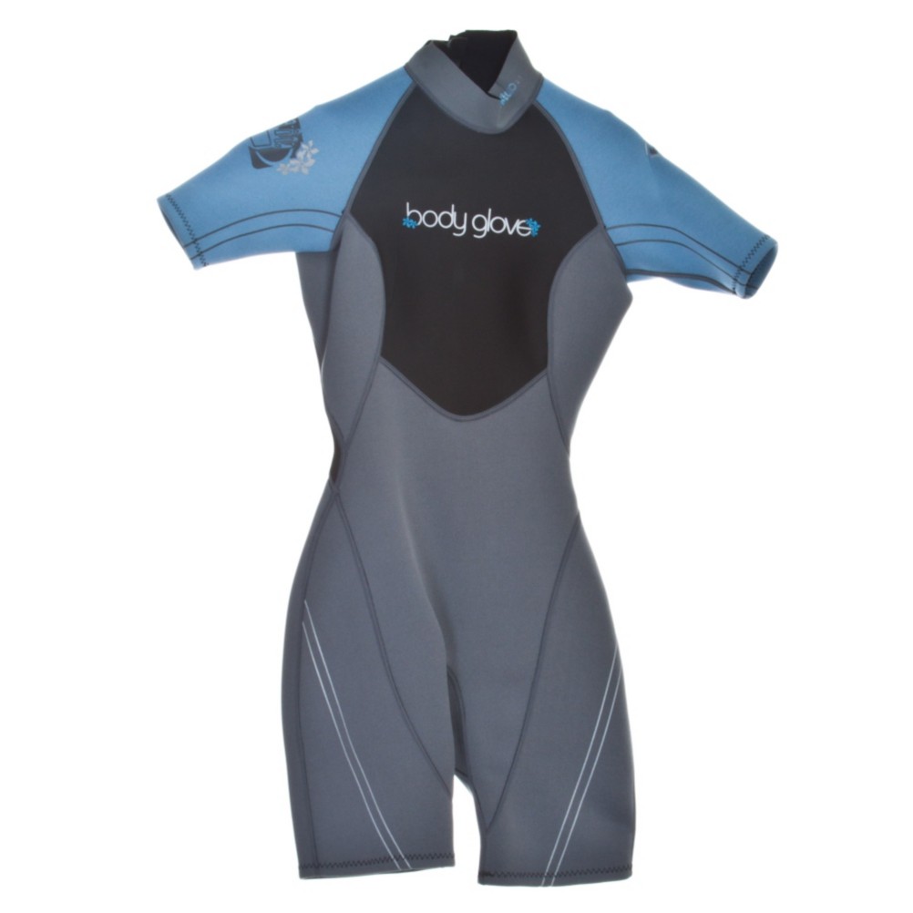 Body Glove Pro 2 2/1 Womens Shorty Wetsuit, Gray-Bonnie Blue, swatch