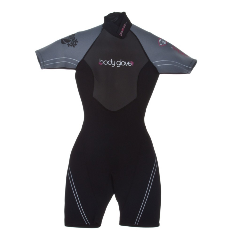 Body Glove Pro 2 2/1 Womens Shorty Wetsuit, Black-Grey, swatch