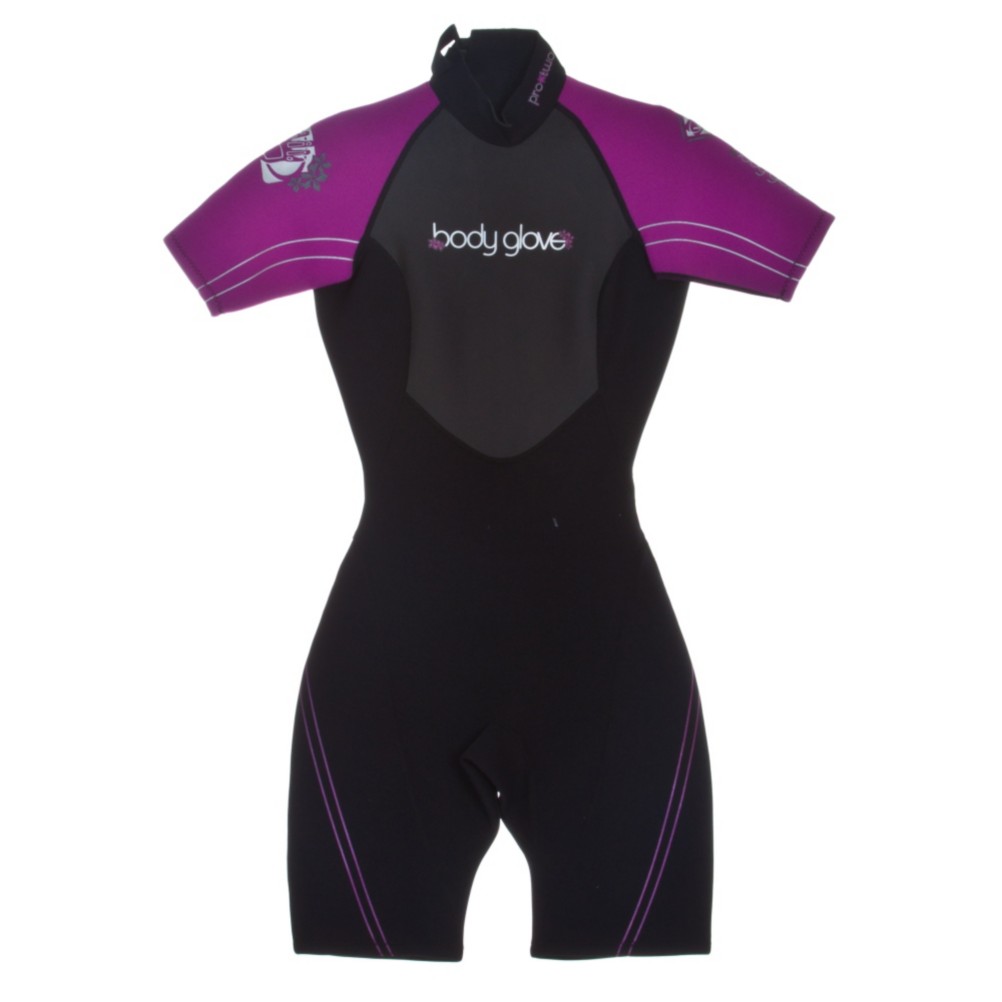 Body Glove Pro 2 2/1 Womens Shorty Wetsuit, Black-Violet Toule, swatch