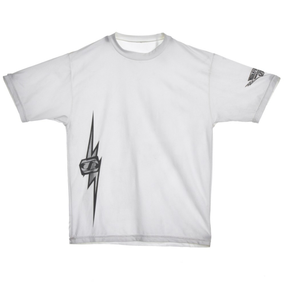 Jetpilot Lightning Board Shirt Mens Rash Guard, White, swatch