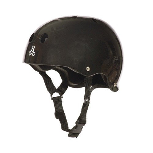 Triple 8 Brainsaver Mens Skate Helmet, Black Gloss, swatch