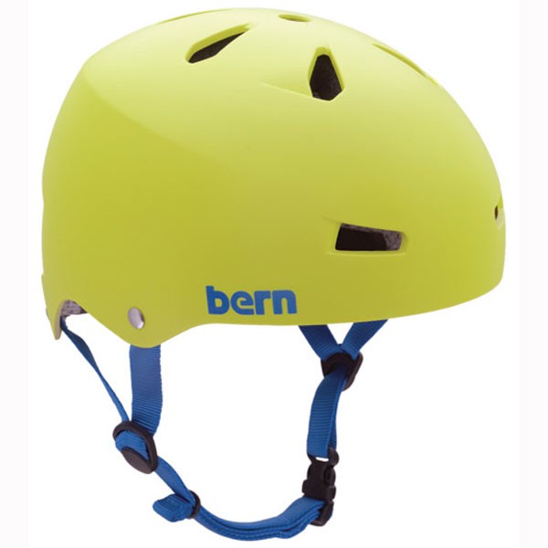 Bern Macon EPS Mens Skate Helmet, Matte Neon Yellow, medium
