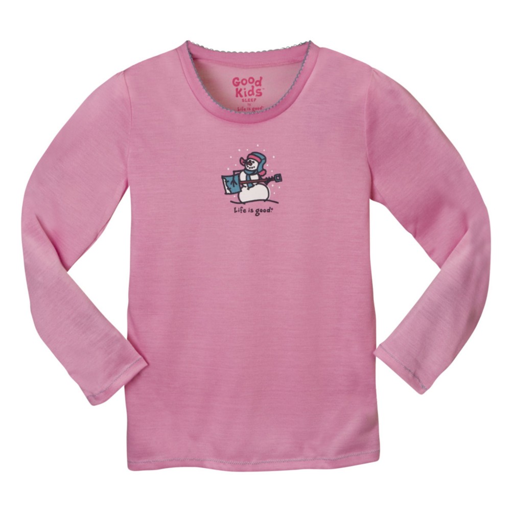 Life Is Good Jammin Snowman Long Sleeve Girls T-Shirt