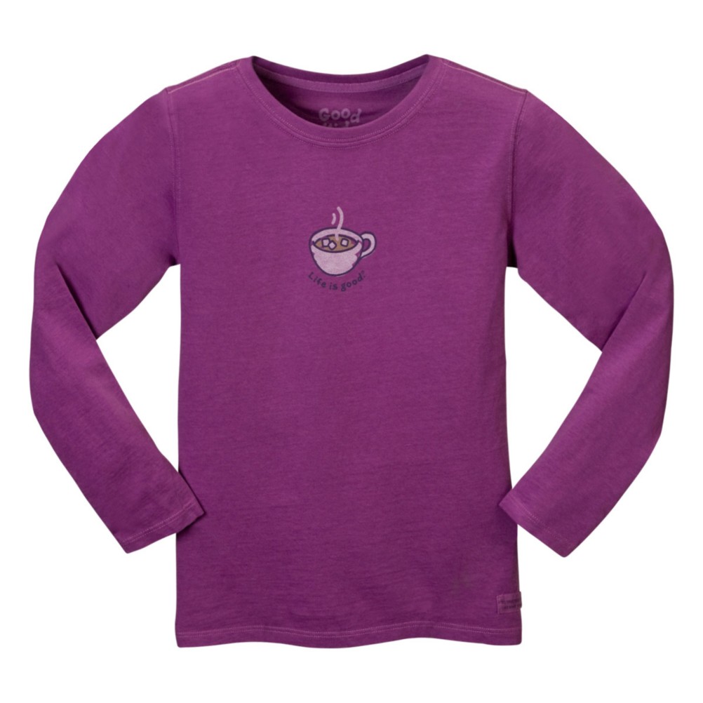 Life Is Good Hot Chocolate Mug Long Sleeve Girls T-Shirt