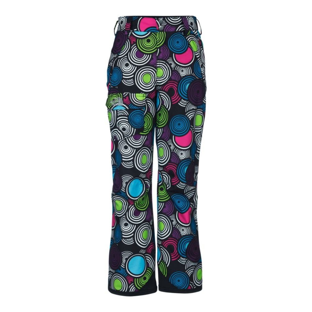 The North Face Freedom Insulated Girls Ski Pants, TNF Black Multi Print, swatch