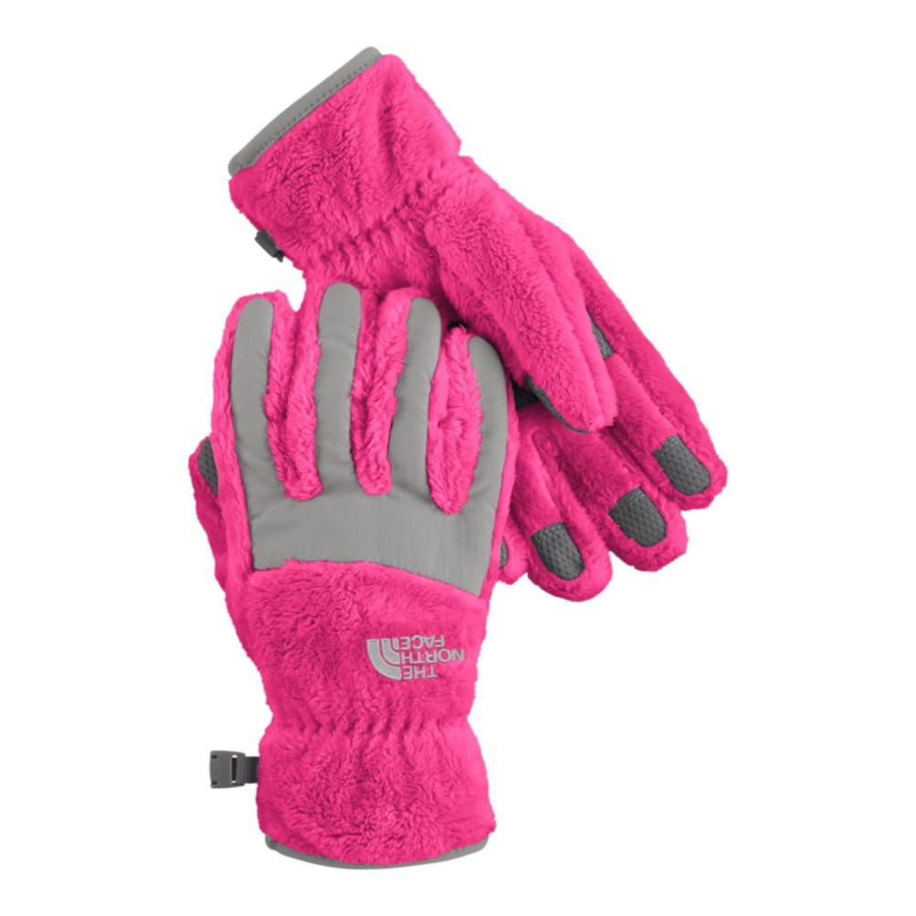 The North Face Denali Thermal Girls Gloves, Passion Pink-Metallic Silver, medium