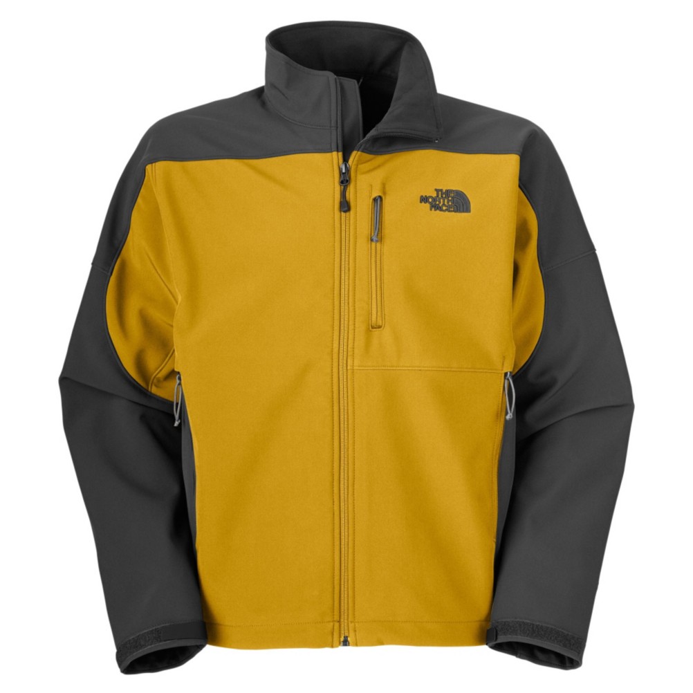 The North Face Apex Bionic Mens Soft Shell Ski Jacket, Leopard Yellow-Asphalt Grey, medium