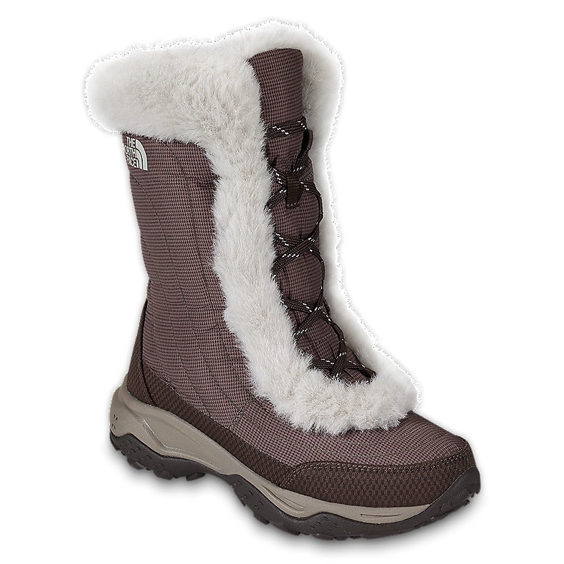 The North Face Nuptse Fur II Girls Boots, Demitasse Brown-Moonlight Ivor, medium