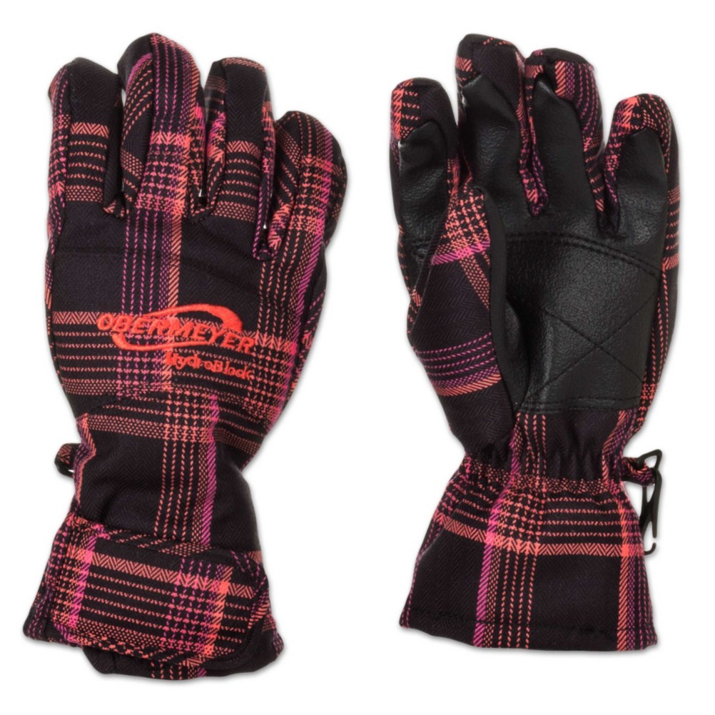 Obermeyer Alpine Girls Gloves, Fresh Air Plaid, medium