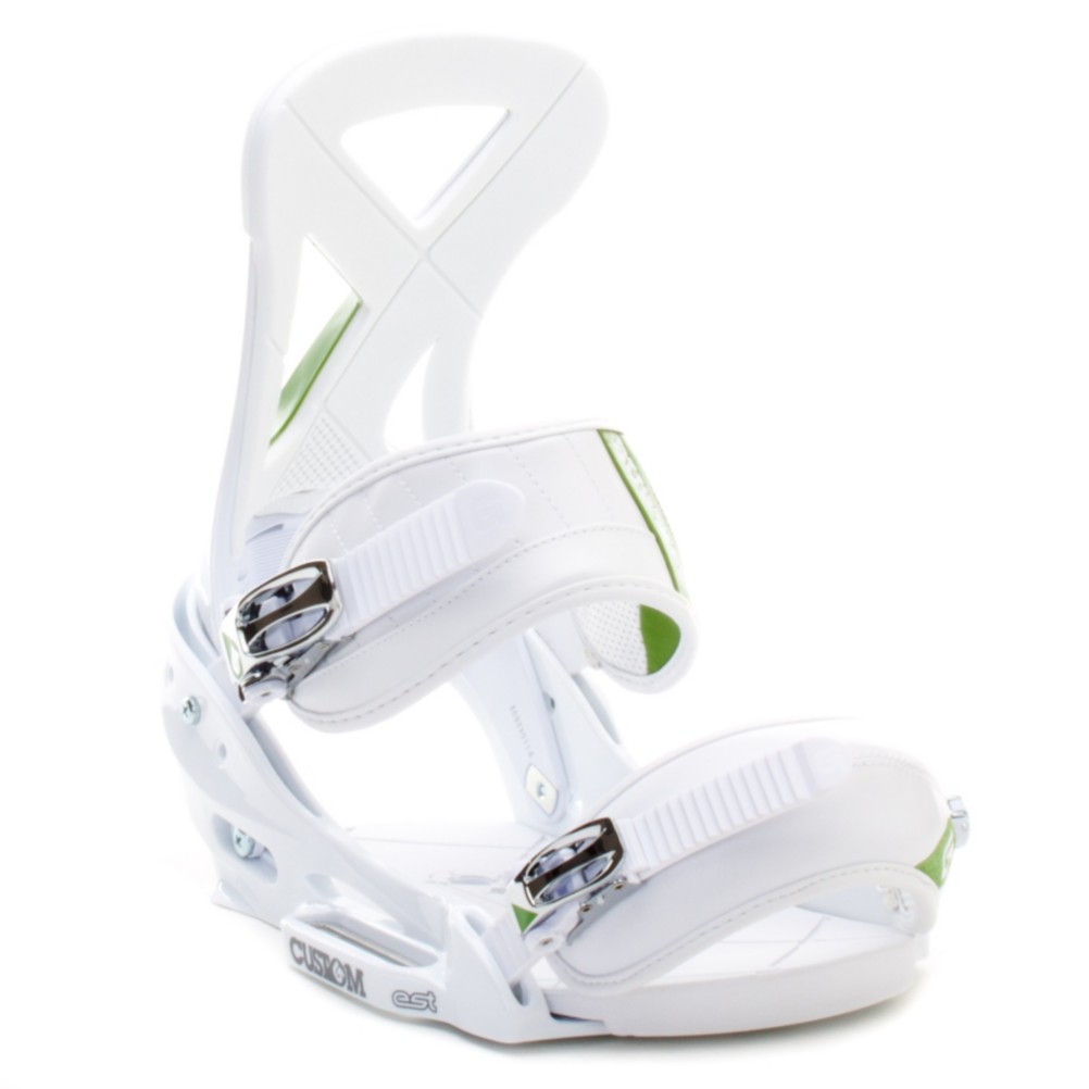 Burton Custom EST Snowboard Bindings, White, medium