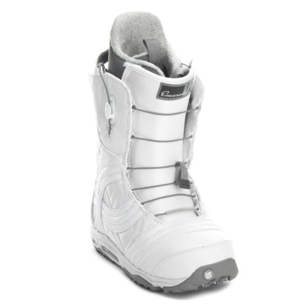 Burton Emerald Womens Snowboard Boots, White-Silver, medium