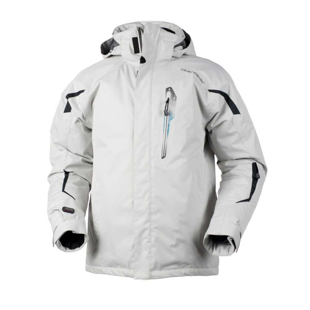 Obermeyer Stinger Mens Insulated Ski Jacket 2012, Birch Gray, medium