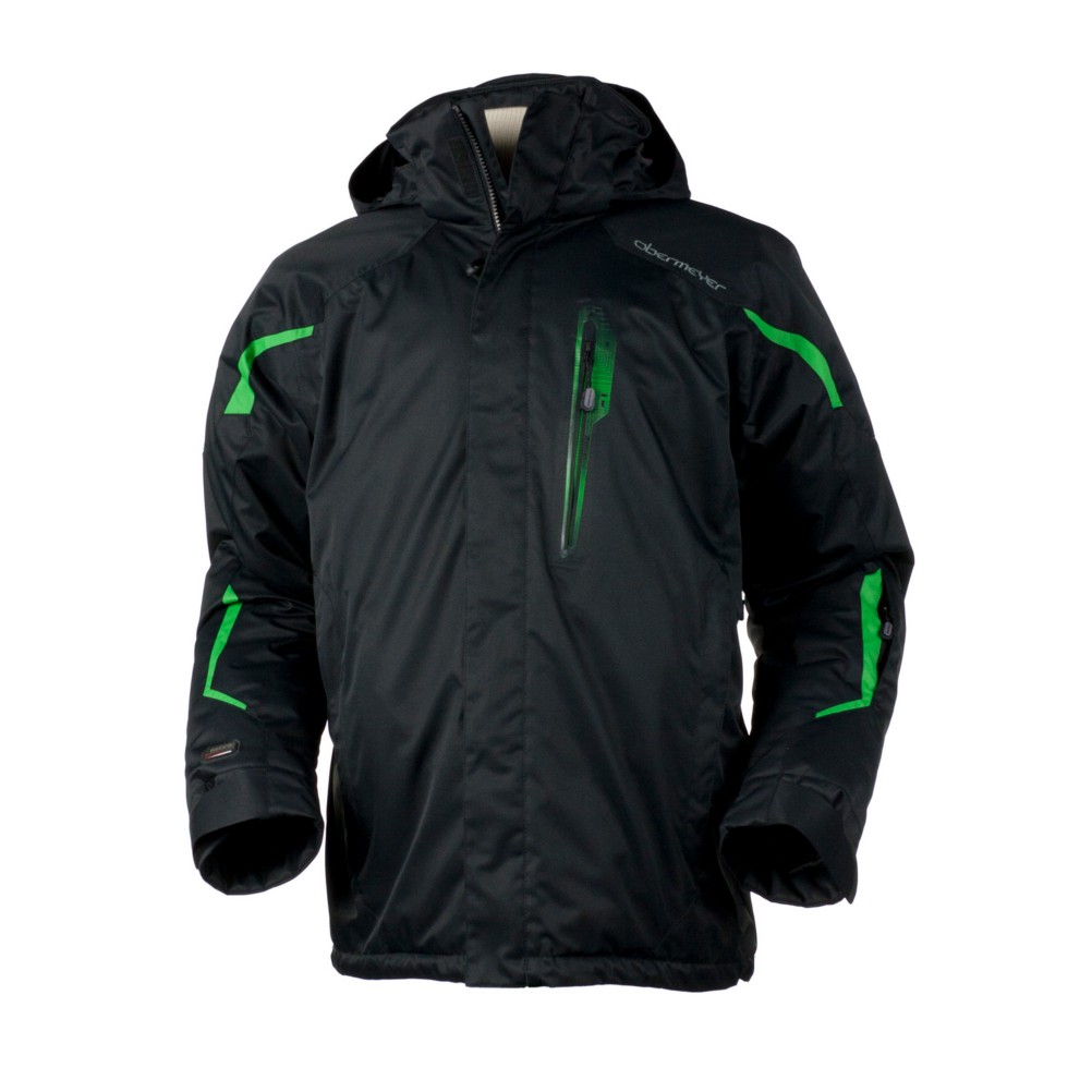 Obermeyer Stinger Mens Insulated Ski Jacket, Black, medium