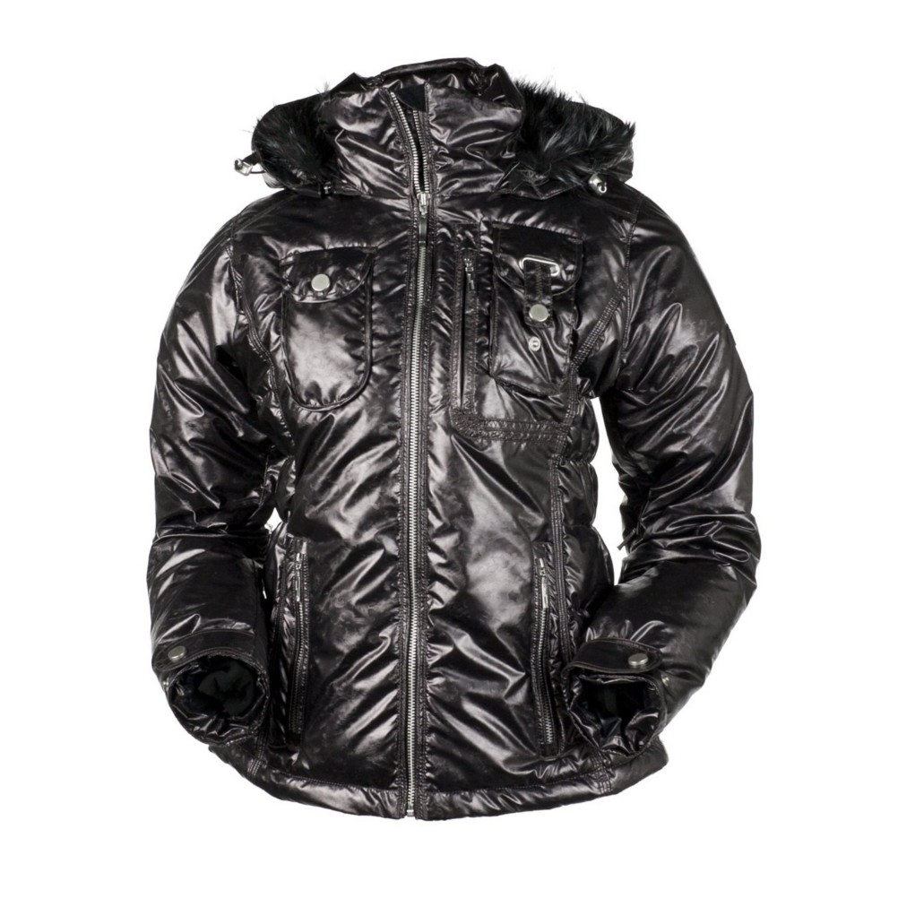 Obermeyer Leighton L Womens Insulated Ski Jacket, Anthracite, medium