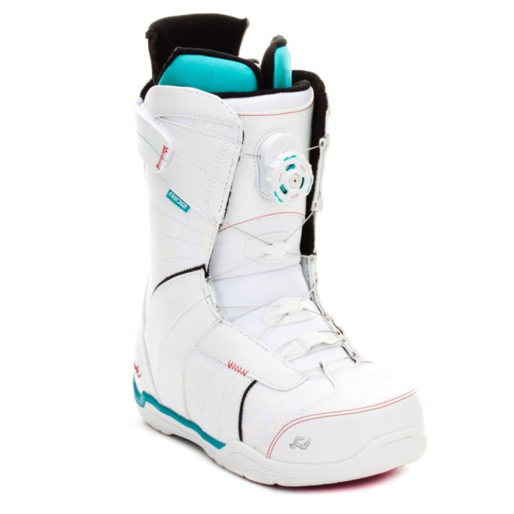 Ride Sage Boa Womens Snowboard Boots, White, medium