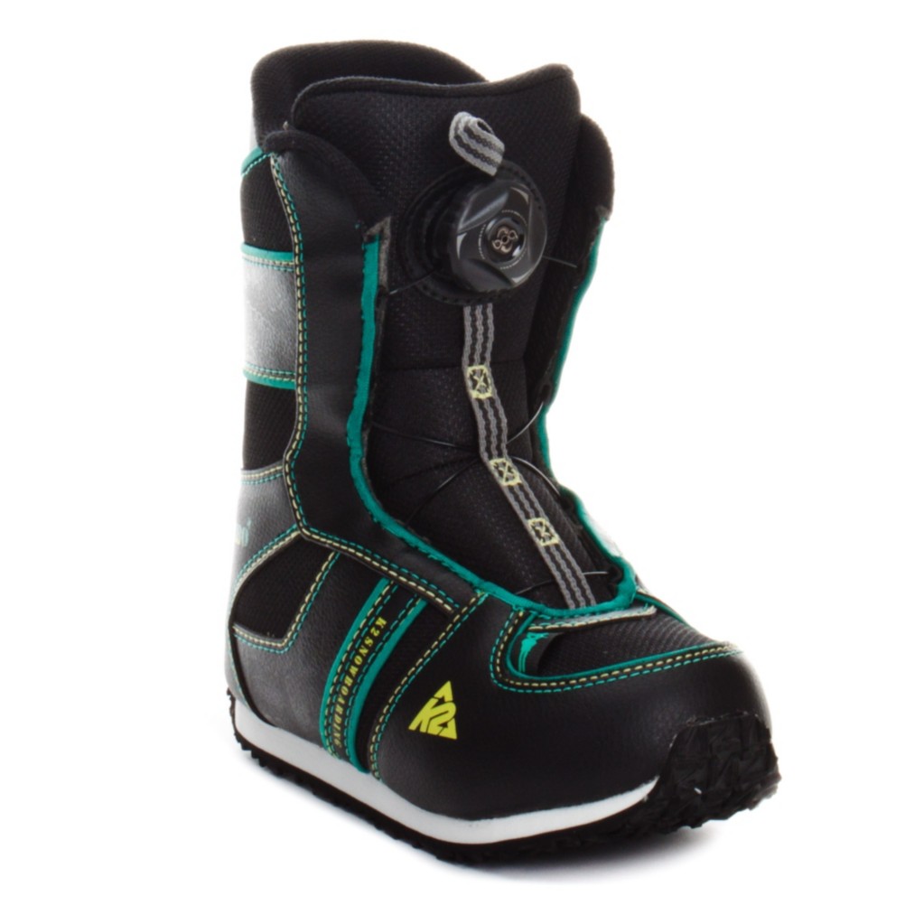 K2 Mini Turbo Kids Snowboard Boots 2013, Black, medium