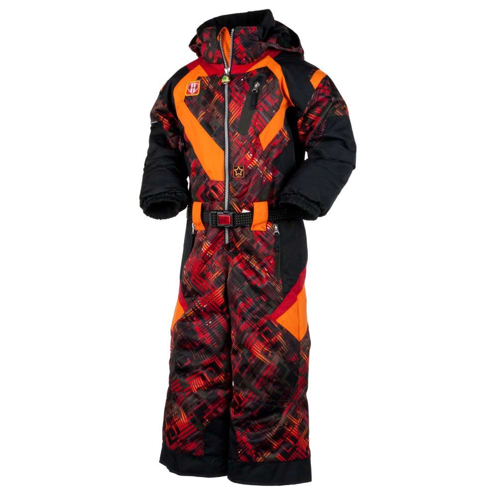 Obermeyer Speed Toddlers One Piece Ski Suit, Red Schematic Print, swatch