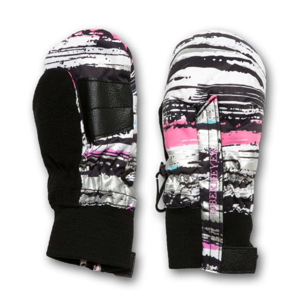 Obermeyer Thumbs Up B Toddlers Mittens, Silver Scribble Print, swatch